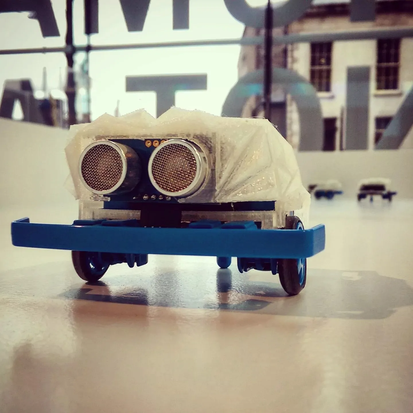 Antisocial Swarm Robots installed in HUMANS NEED NOT APPLY at Science Gallery Dublin.